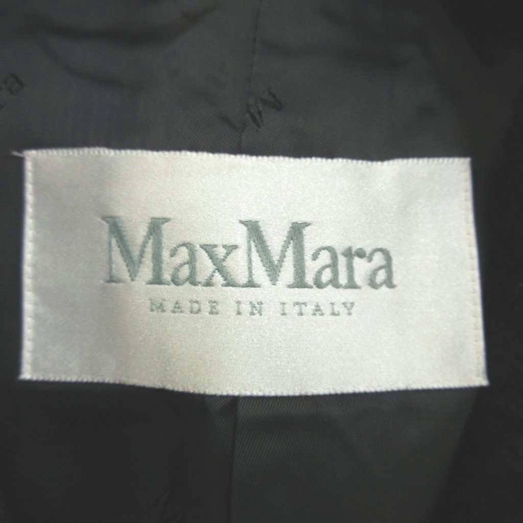 Max Mara Long Coat Alpaca Wool Shaggy 40 Black NP — view 8
