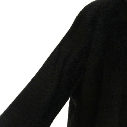 Max Mara Long Coat Alpaca Wool Shaggy 40 Black NP — view 4