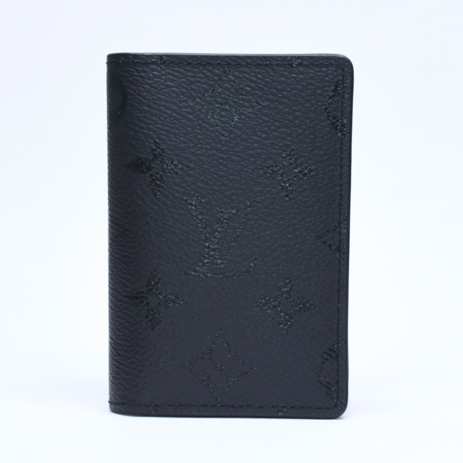 Louis Vuitton Pocket Organizer Monogram Mid Card Case Mini Wallet Black — view 2