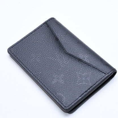 Louis Vuitton Pocket Organizer Monogram Mid Card Case Mini Wallet Black — view 5