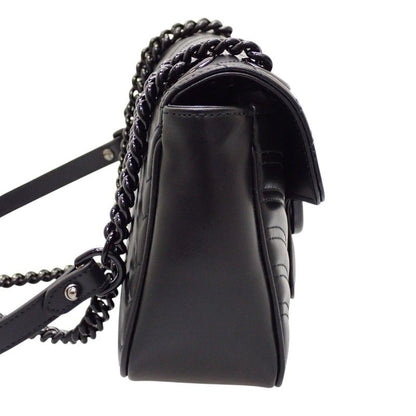 Gucci GG Marmont Small Shoulder Bag 2-Way Calfskin So Black Monochrome Included — view 4