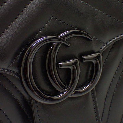 Gucci GG Marmont Small Shoulder Bag 2-Way Calfskin So Black Monochrome Included — view 8