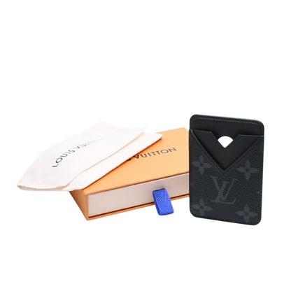 Louis Vuitton Card Case Magnet Monogram Eclipse Black Gray
