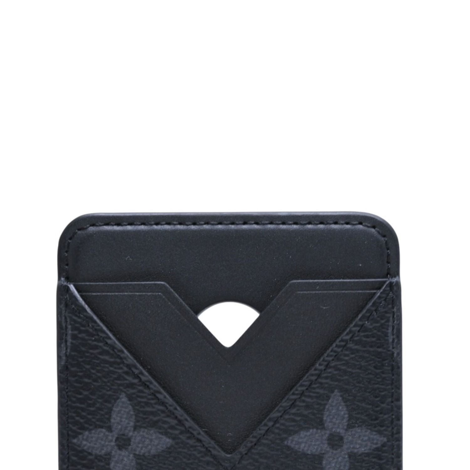 Louis Vuitton Card Case Magnet Monogram Eclipse Black Gray — view 6