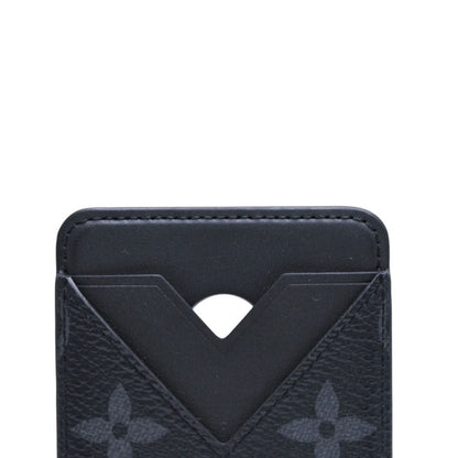 Louis Vuitton Card Case Magnet Monogram Eclipse Black Gray — view 6