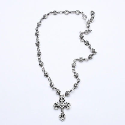 Chrome Hearts Filigree Cross XS Ball Chain Necklace