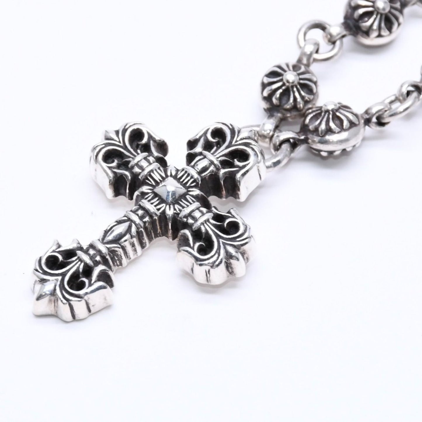 Chrome Hearts Filigree Cross XS Ball Chain Necklace — view 3