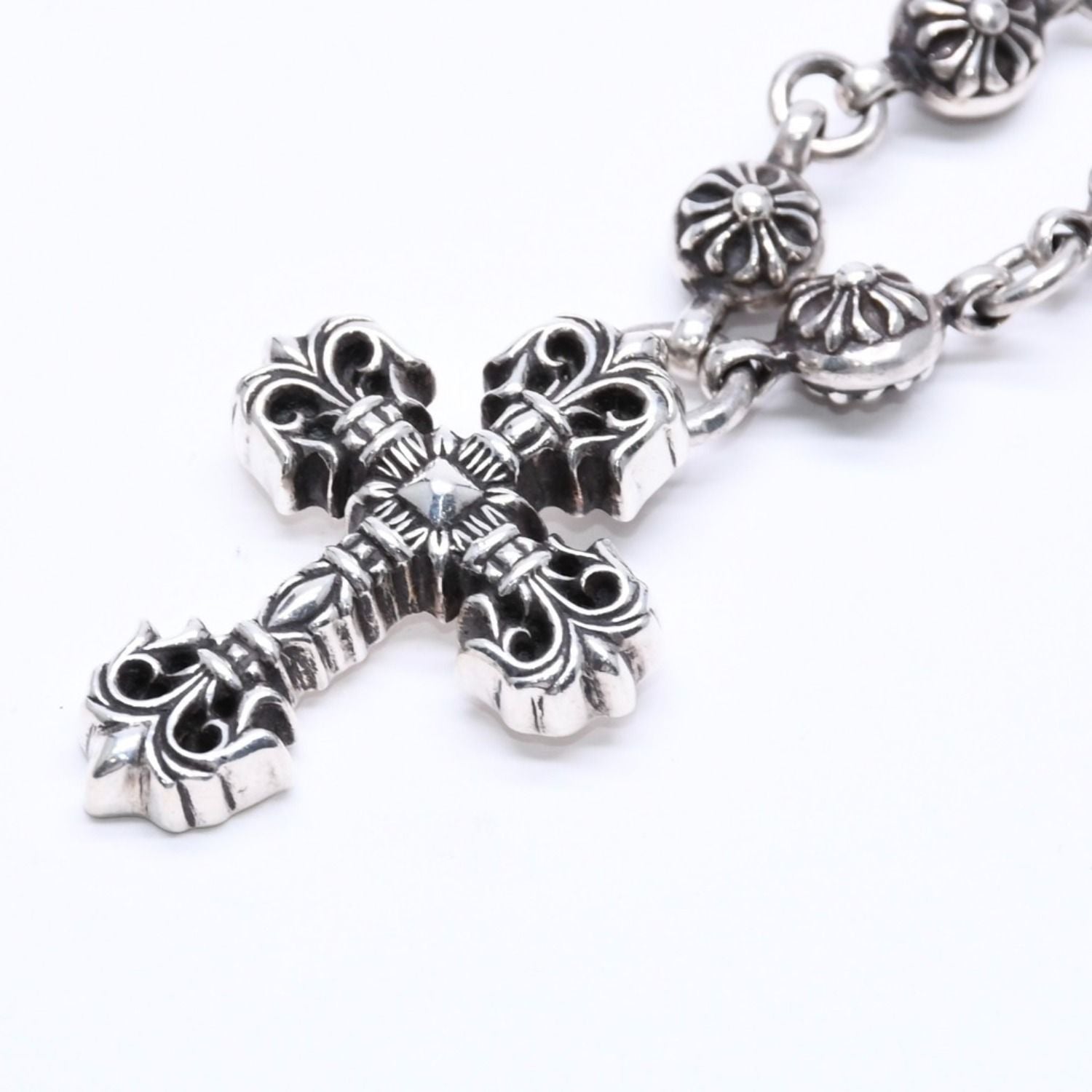 Chrome Hearts Filigree Cross XS Ball Chain Necklace — view 3
