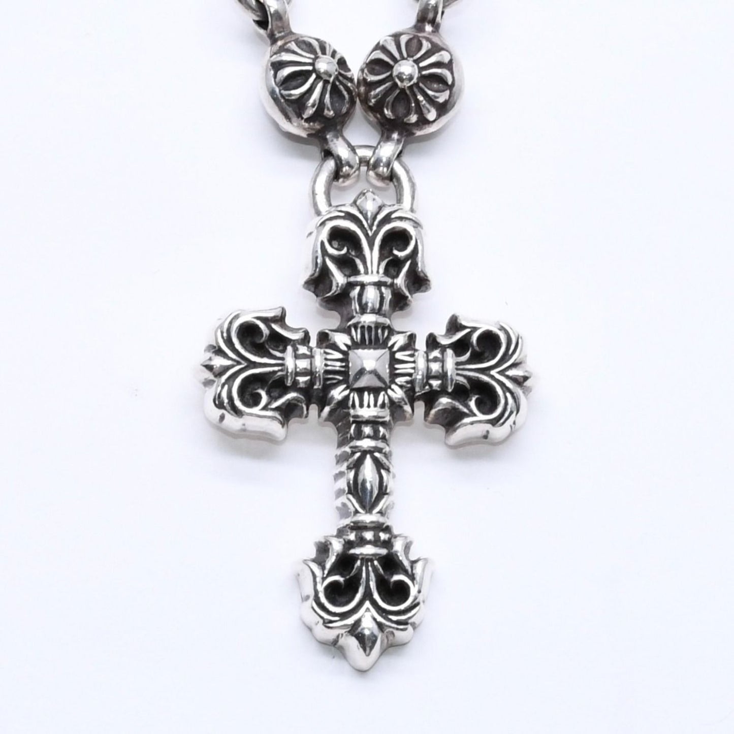 Chrome Hearts Filigree Cross XS Ball Chain Necklace — view 2