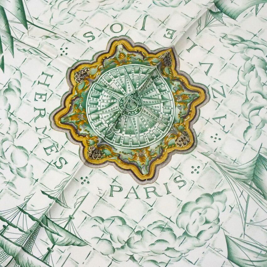 Hermes Scarf Carre 90 Thinking Back to the Age of Exploration — view 3