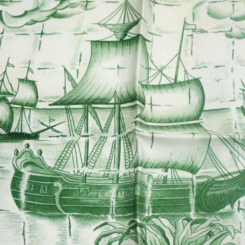 Hermes Scarf Carre 90 Thinking Back to the Age of Exploration — view 4