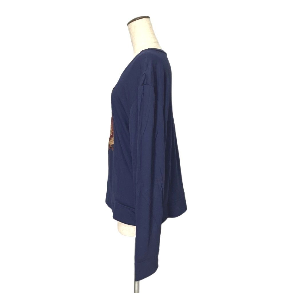 Gucci Bird Embroidery T-Shirt Crew Neck Long Sleeve Top S Navy — view 2