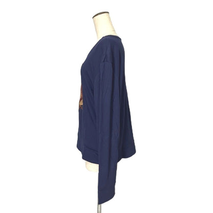 Gucci Bird Embroidery T-Shirt Crew Neck Long Sleeve Top S Navy — view 2