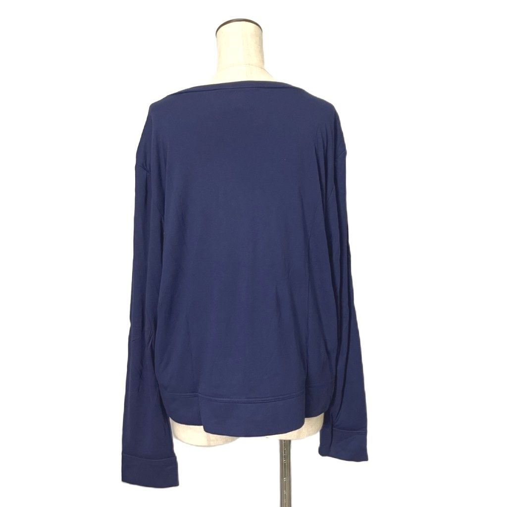 Gucci Bird Embroidery T-Shirt Crew Neck Long Sleeve Top S Navy — view 3