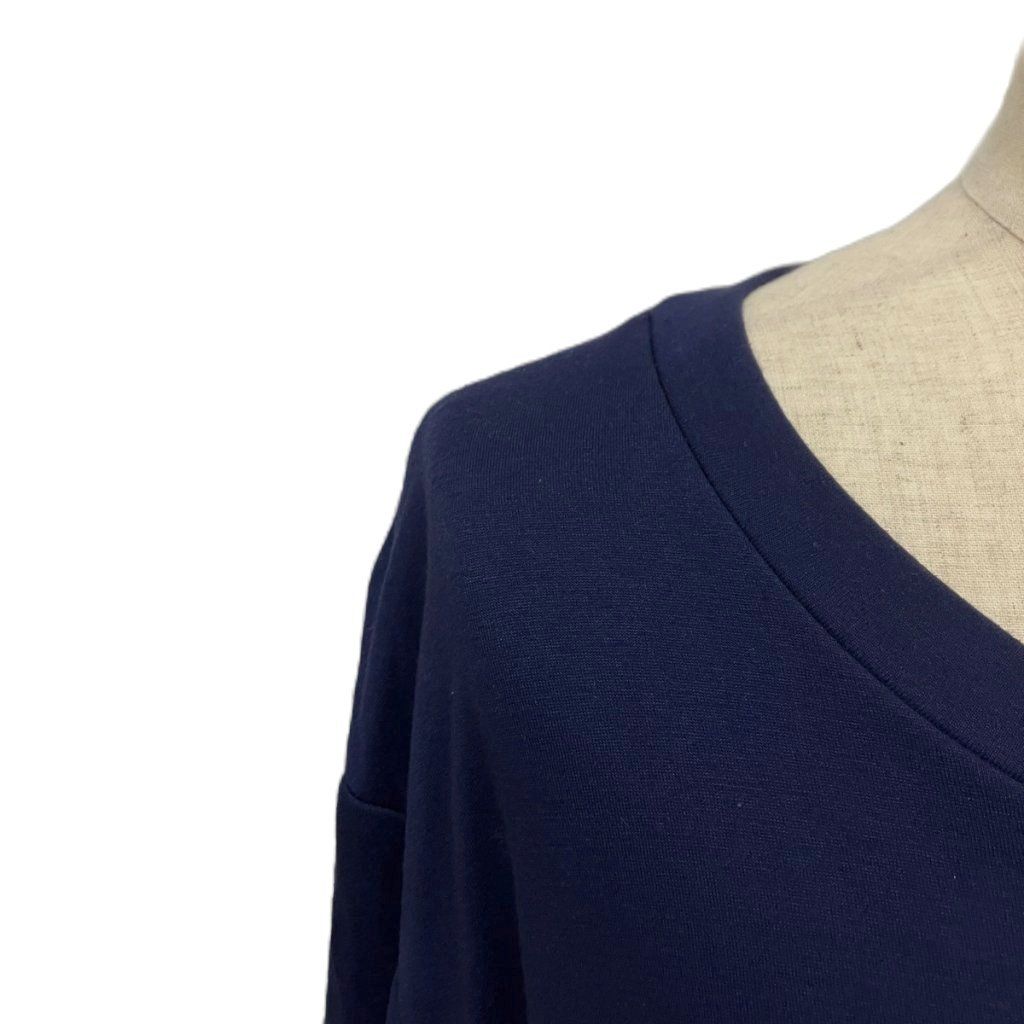 Gucci Bird Embroidery T-Shirt Crew Neck Long Sleeve Top S Navy — view 4
