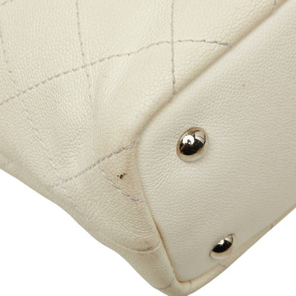 Chanel on the Road CC Logo Wild Stitch Tote Shoulder Bag White Caviar Leather — view 7