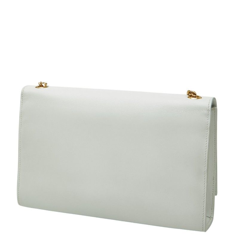 Saint Laurent YSL Logo Kate Crossbody Chain Shoulder Bag Tassel White Leather — view 2