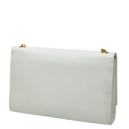 Saint Laurent YSL Logo Kate Crossbody Chain Shoulder Bag Tassel White Leather — view 2