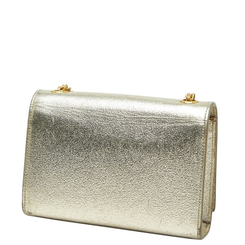 Saint Laurent YSL Logo Kate Crossbody Chain Shoulder Bag Gold Leather — view 2