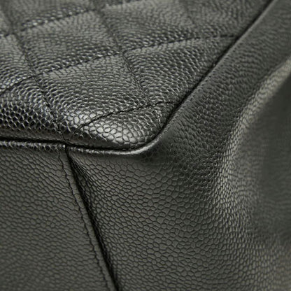 Chanel CC Logo Grand Shopping Tote GST Chain Shoulder Bag Black Caviar Leather — view 4
