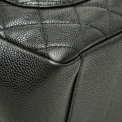 Chanel CC Logo Grand Shopping Tote GST Chain Shoulder Bag Black Caviar Leather — view 7