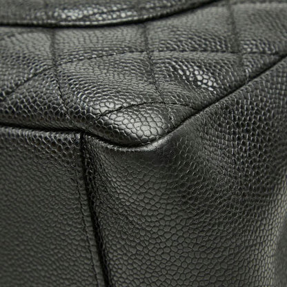 Chanel CC Logo Grand Shopping Tote GST Chain Shoulder Bag Black Caviar Leather — view 6