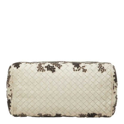 Bottega Veneta Intrecciato 2-Way Shoulder Bag White Gray Leather — view 3