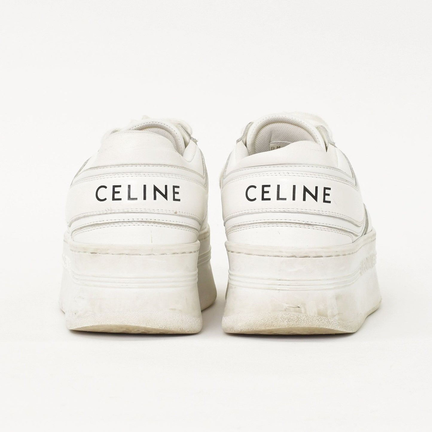 Celine Block Logo Sneakers White Leather Shoes Thick Sole Low — view 3