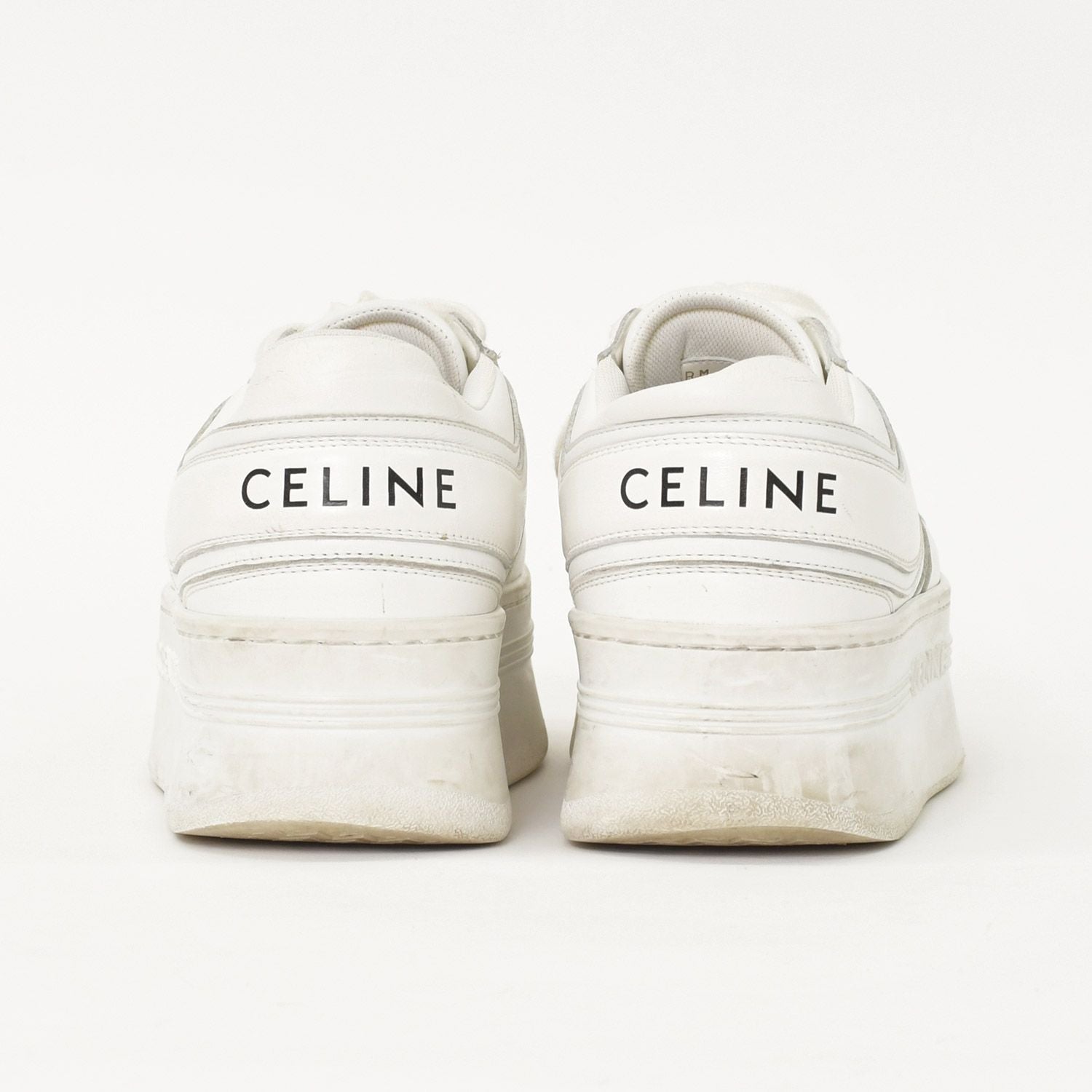 Celine Block Logo Sneakers White Leather Shoes Thick Sole Low — view 3