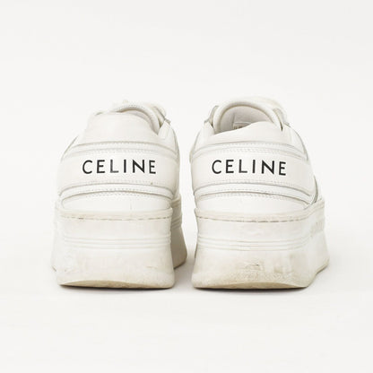 Celine Block Logo Sneakers White Leather Shoes Thick Sole Low — view 3