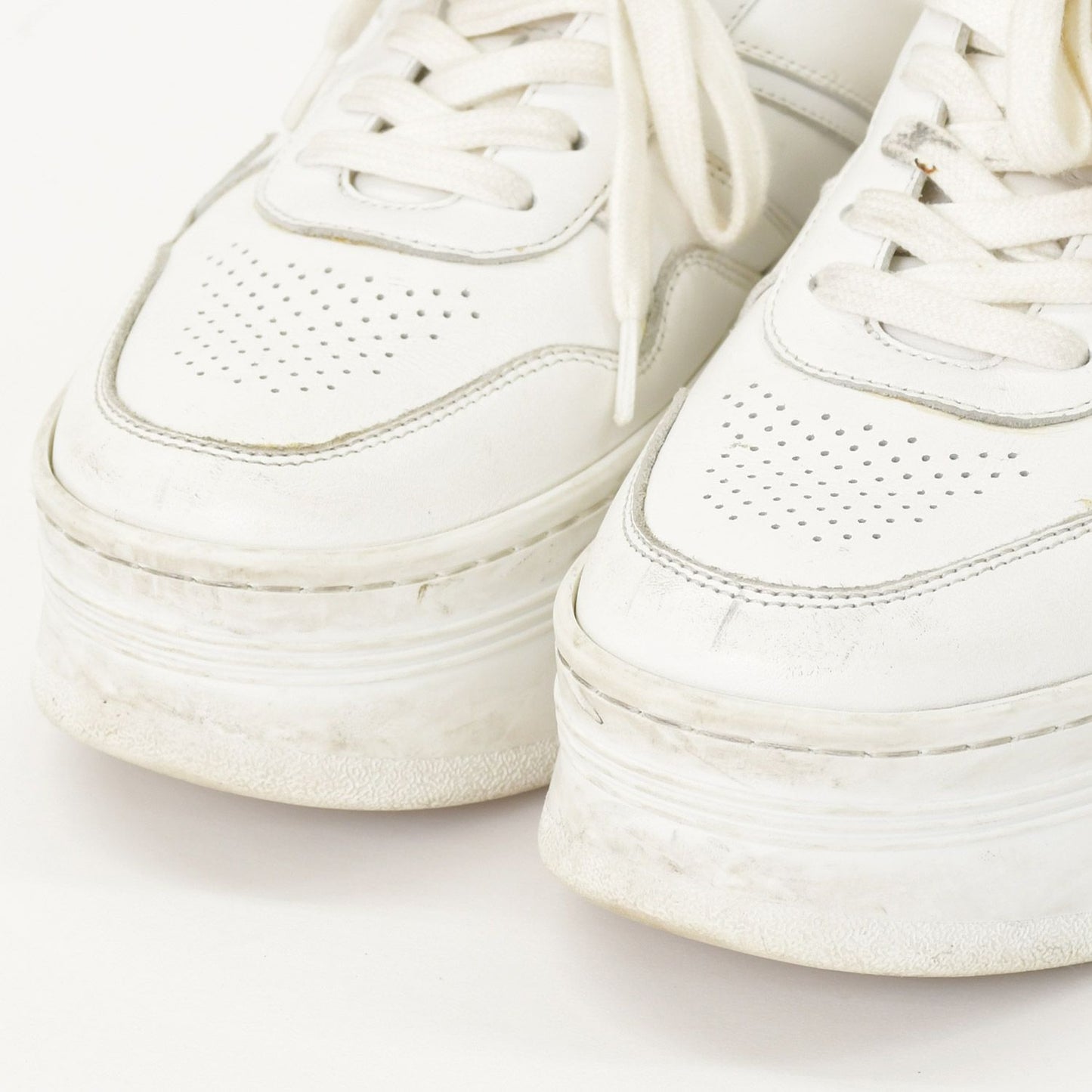 Celine Block Logo Sneakers White Leather Shoes Thick Sole Low — view 5