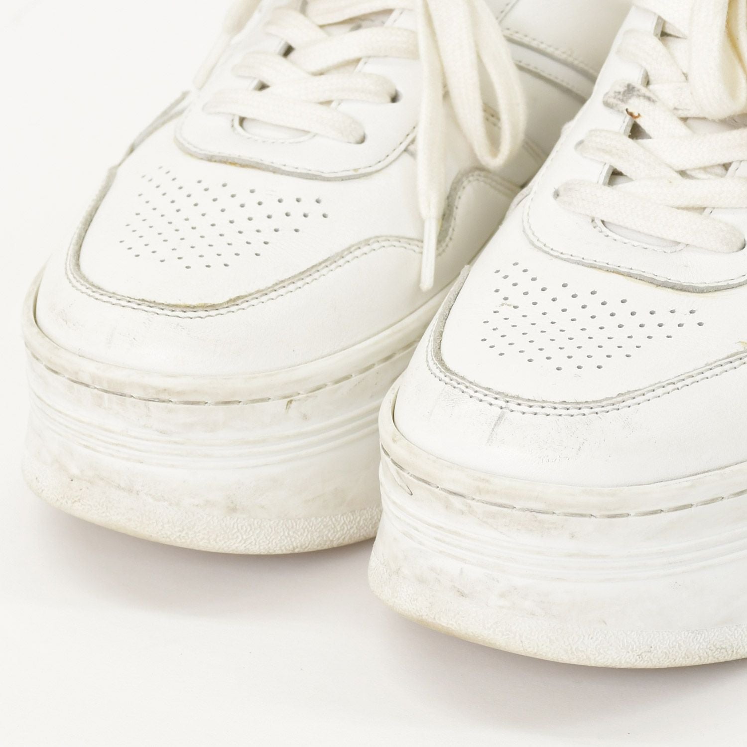 Celine Block Logo Sneakers White Leather Shoes Thick Sole Low — view 5