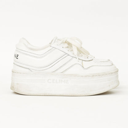 Celine Block Logo Sneakers White Leather Shoes Thick Sole Low — view 4