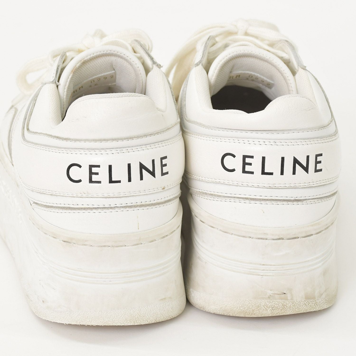 Celine Block Logo Sneakers White Leather Shoes Thick Sole Low — view 7