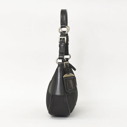Prada Bag Triangle Logo Nylon Black Silver — view 2