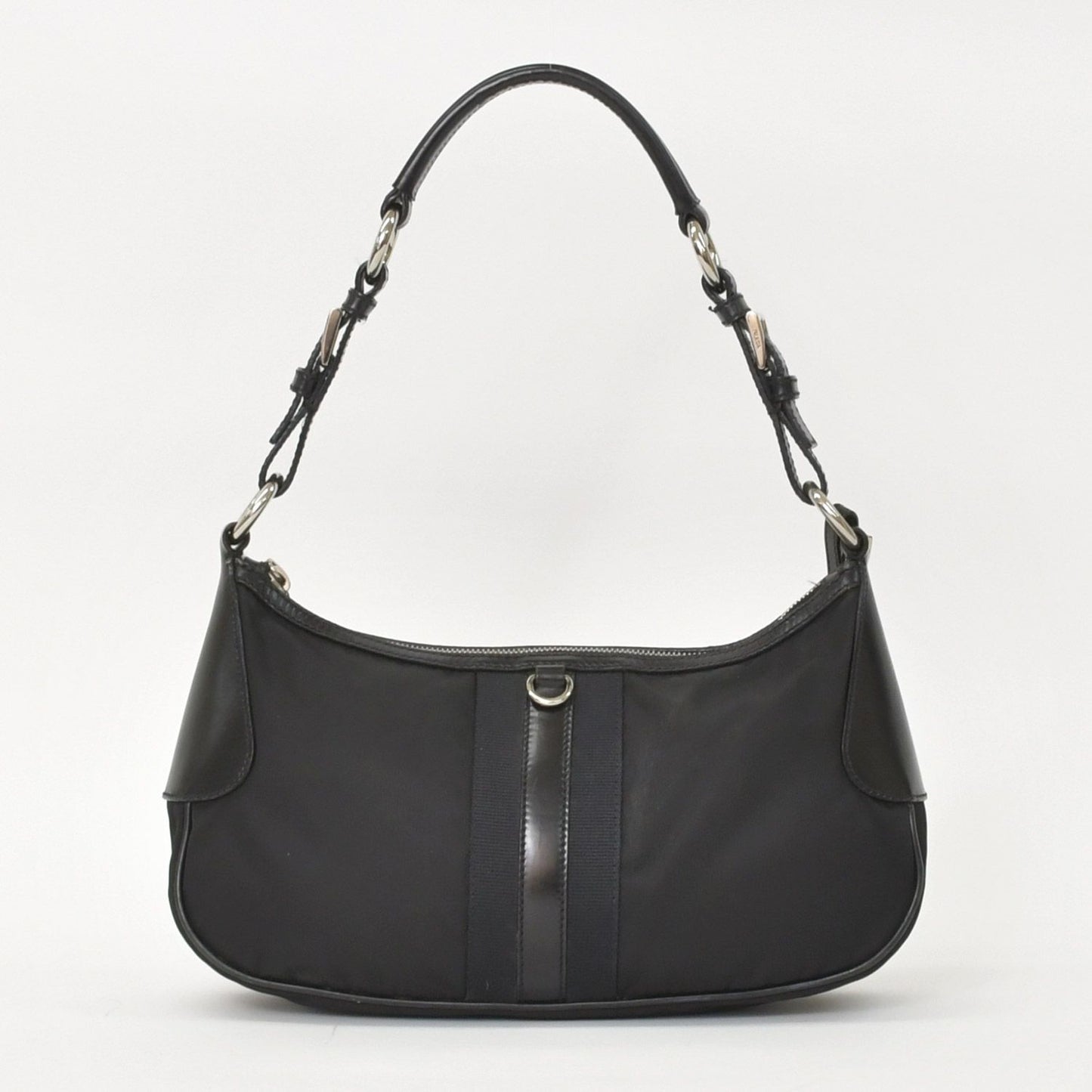 Prada Bag Triangle Logo Nylon Black Silver — view 3