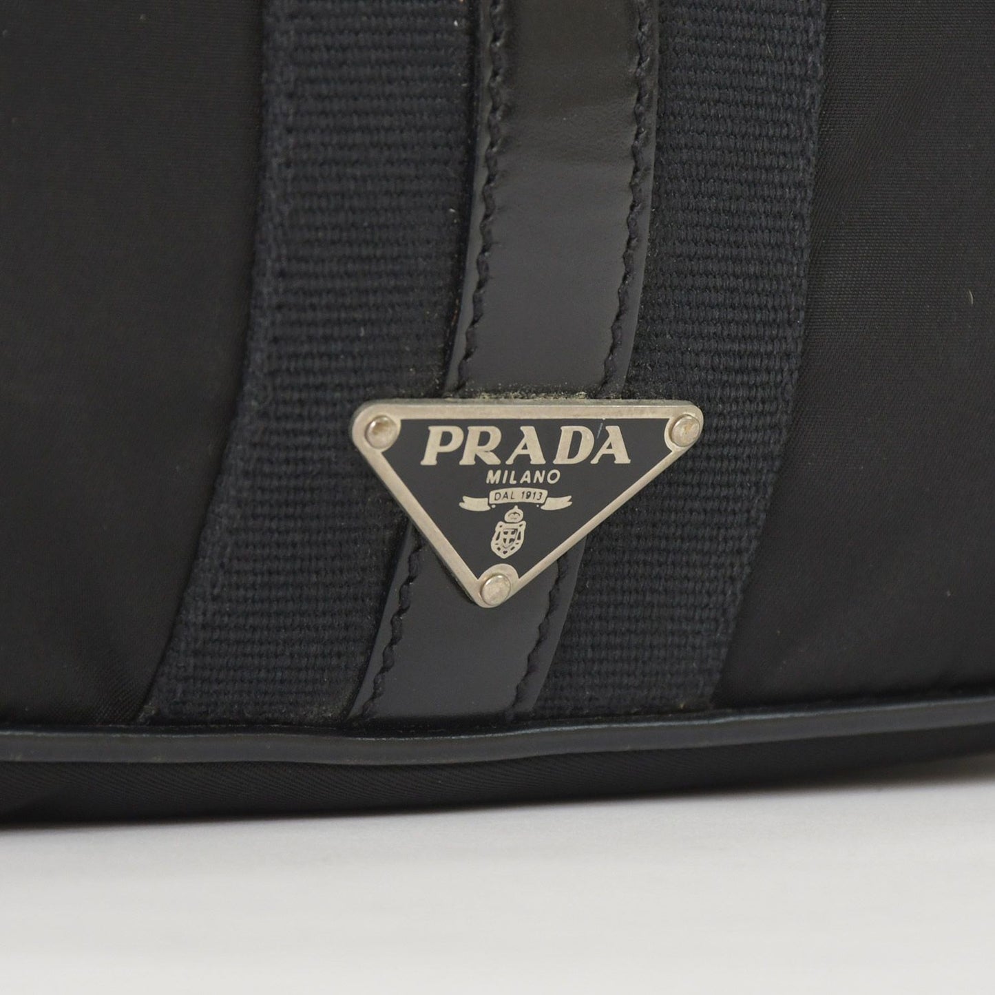 Prada Bag Triangle Logo Nylon Black Silver — view 4
