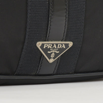Prada Bag Triangle Logo Nylon Black Silver — view 4