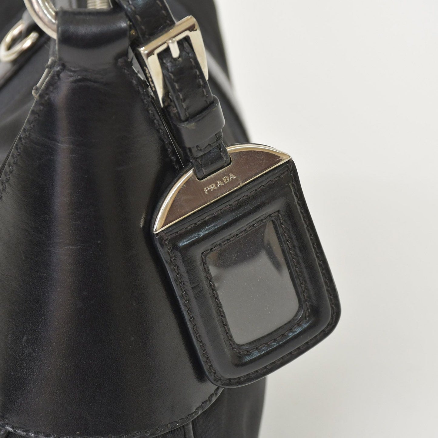 Prada Bag Triangle Logo Nylon Black Silver — view 5