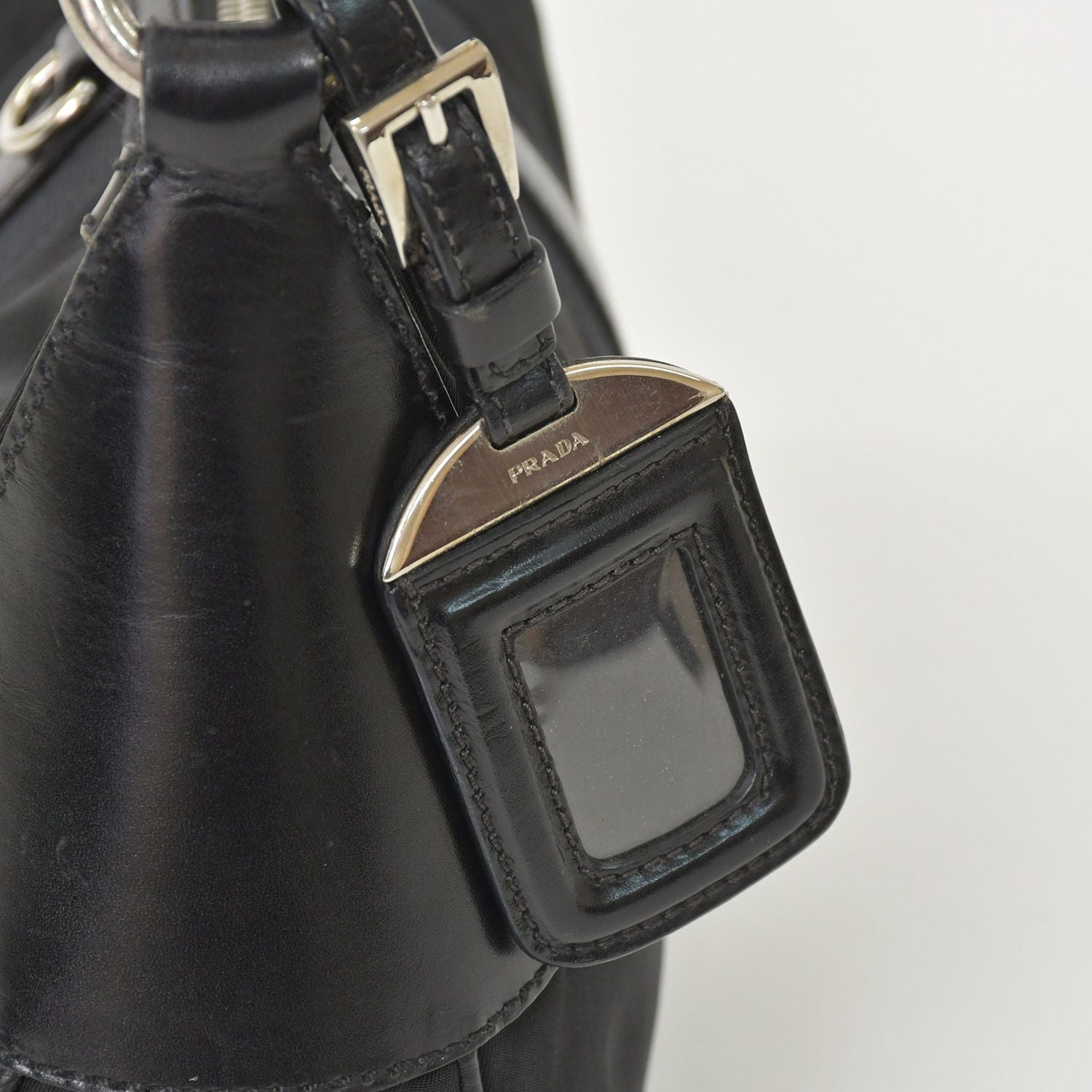 Prada Bag Triangle Logo Nylon Black Silver — view 5