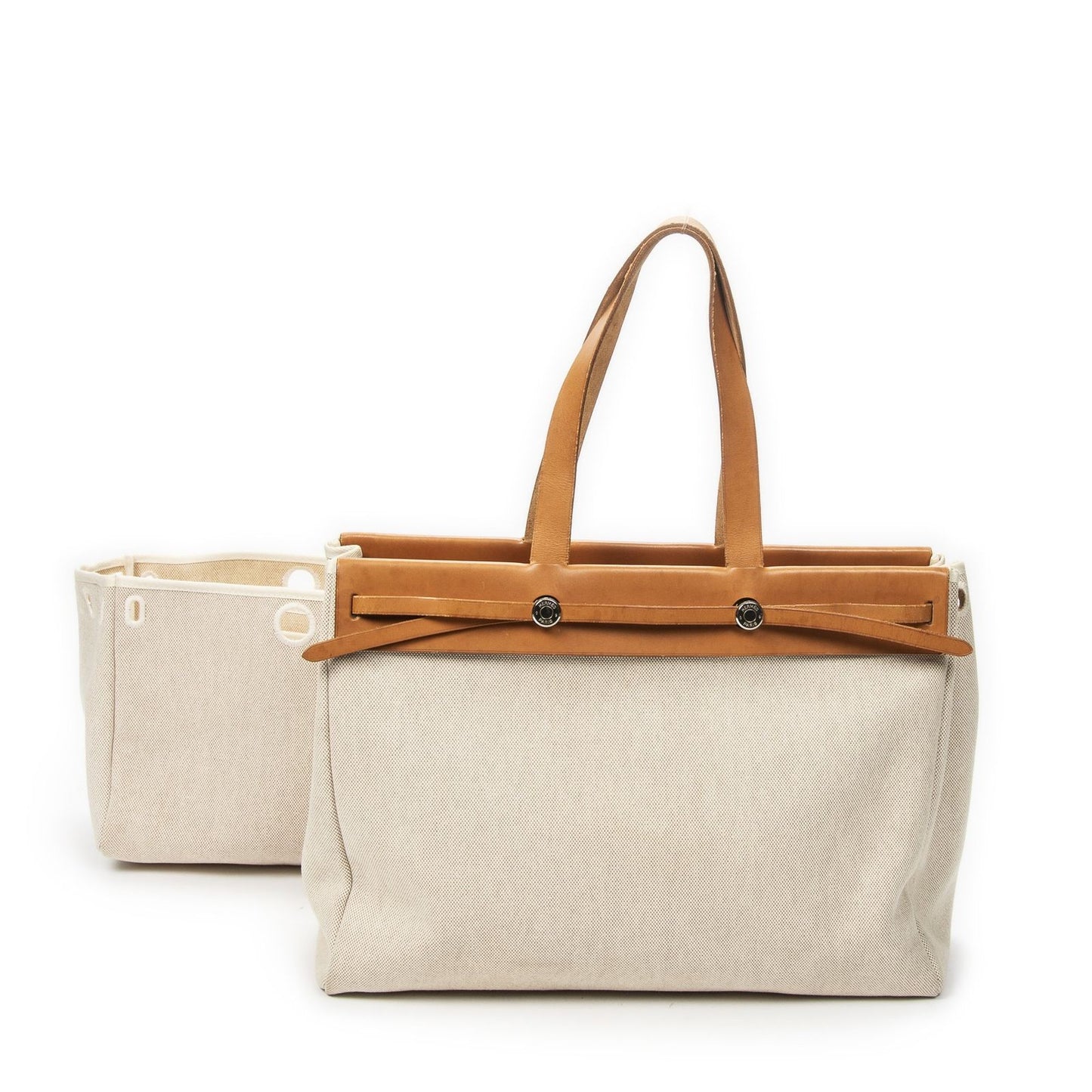 Hermes Herbag Cabas Beige Tan Gmab Handbag
