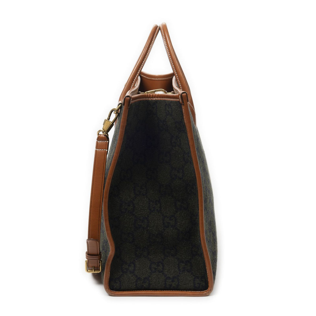 Gucci GG Script Tote Bag Black Brown Canvas — view 4