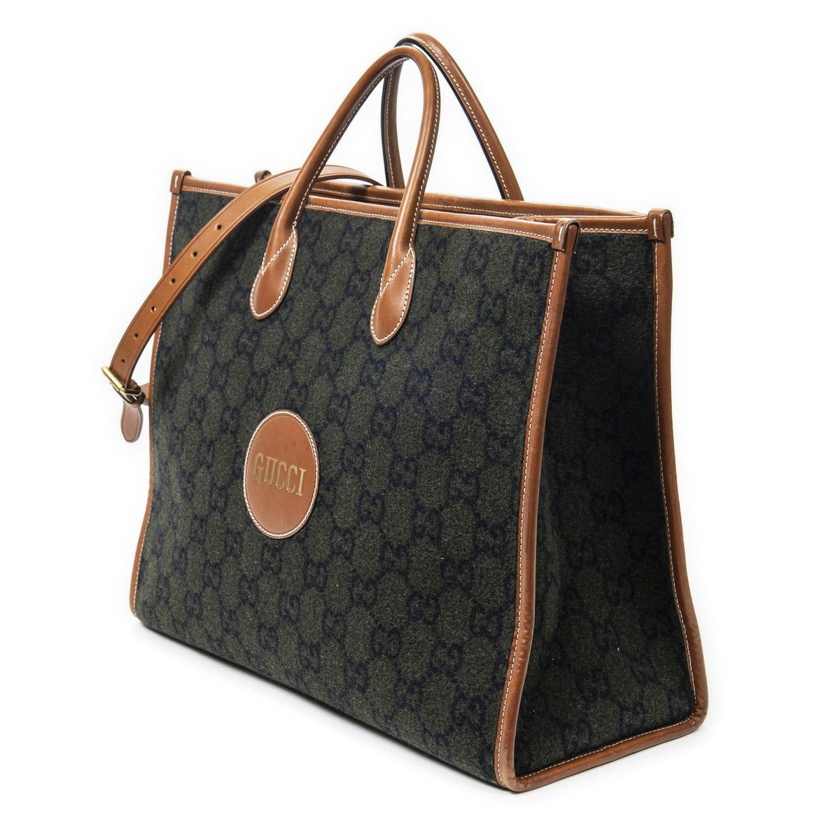 Gucci GG Script Tote Bag Black Brown Canvas — view 2