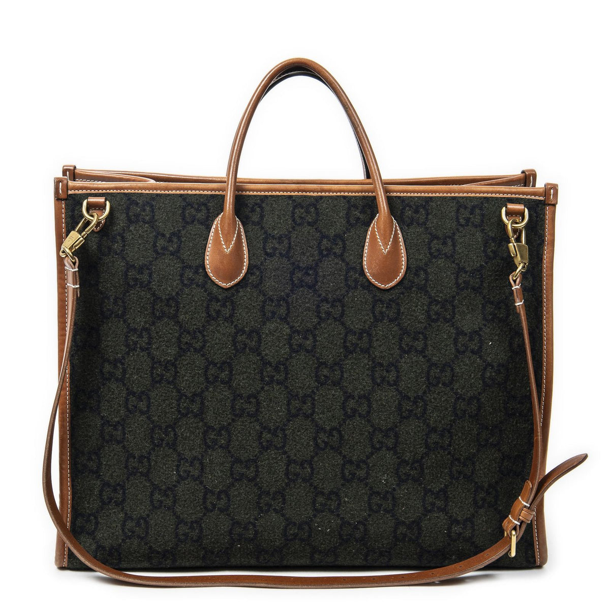 Gucci GG Script Tote Bag Black Brown Canvas — view 5