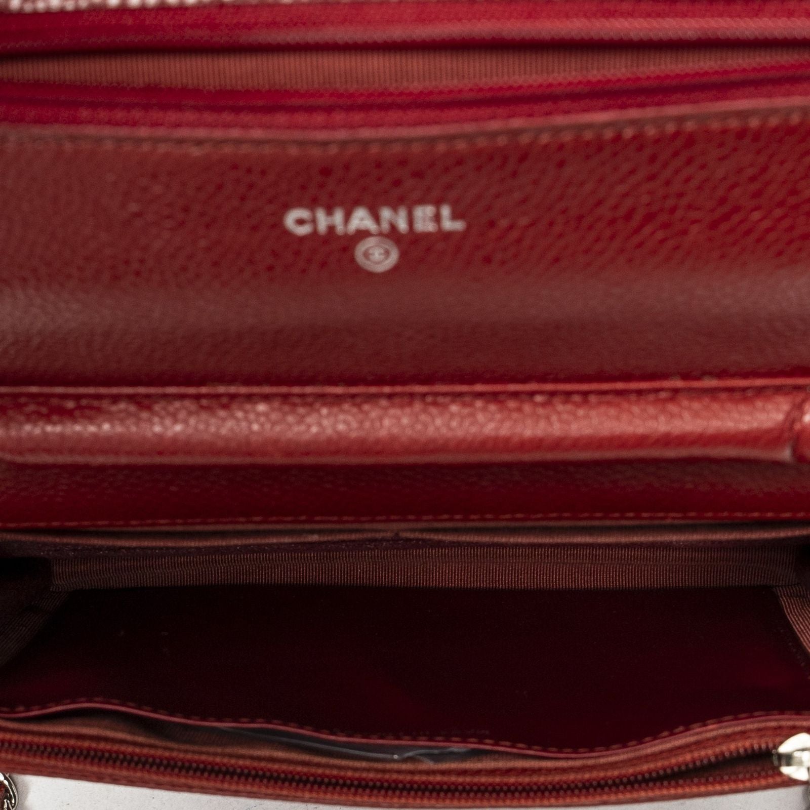 Chanel Classicchain Walletred Quilted Caviarleather Wallet — view 9