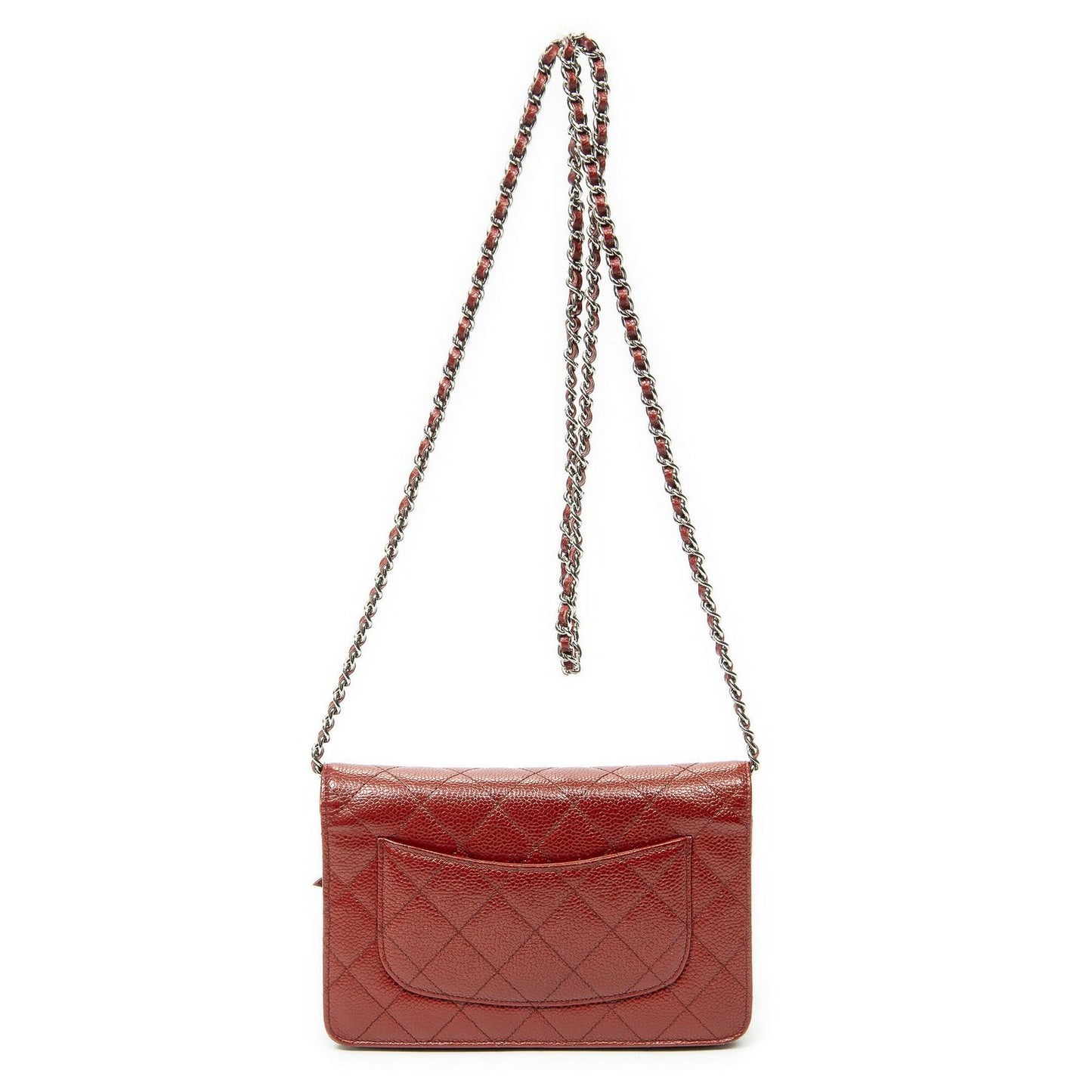 Chanel Classicchain Walletred Quilted Caviarleather Wallet — view 5
