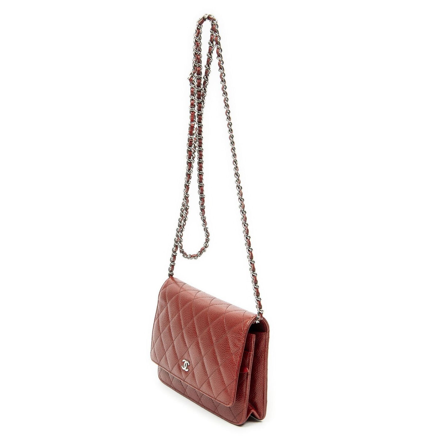 Chanel Classicchain Walletred Quilted Caviarleather Wallet — view 2