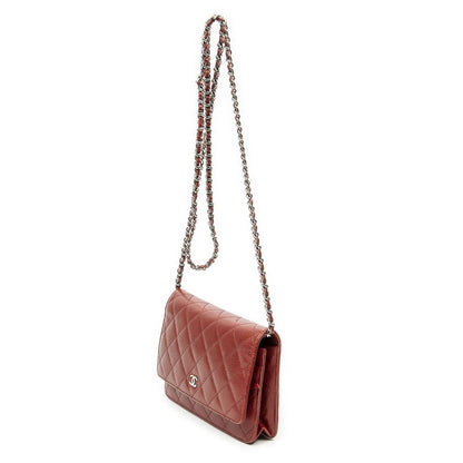 Chanel Classicchain Walletred Quilted Caviarleather Wallet — view 2