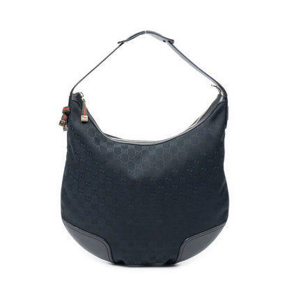 Gucci Web Black GG Canvas Shoulder Bag