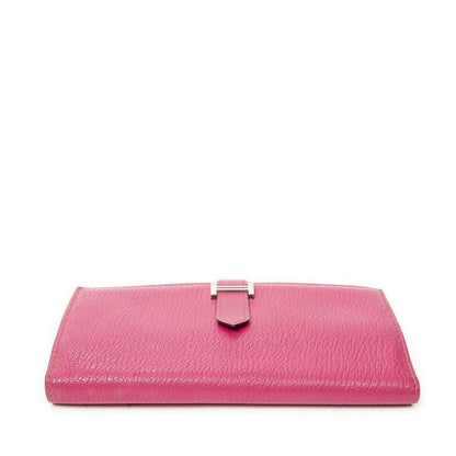 Hermes Bearn Wallet Rose Shocking Chèvre Leather — view 3
